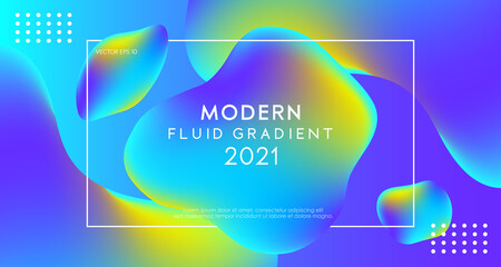 Abstract dynamic gradient fluid shape background. Colorful design element backdrop. Vector