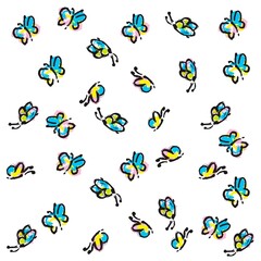 Illustration butterfly watercolor pattern with background fashion design