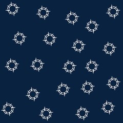 Ship Wheel pattern with navy background for fashion design.