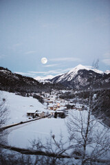 moon over the mountains