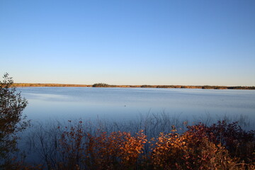 Calm Fall Evening On Astotin, Elk Island National Park, Alberta