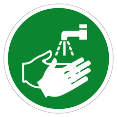 Wash Your Hand Symbol Sign,Vector Illustration, Isolated On White Background Label. EPS10