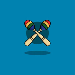 Maracas Musical Instrument Cartoon Illustration