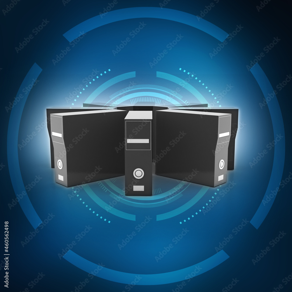 Poster 3d rendering database storage data base
