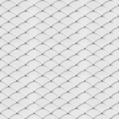White scales geometric seamless pattern 3D render