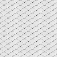 White scales geometric seamless pattern 3D render