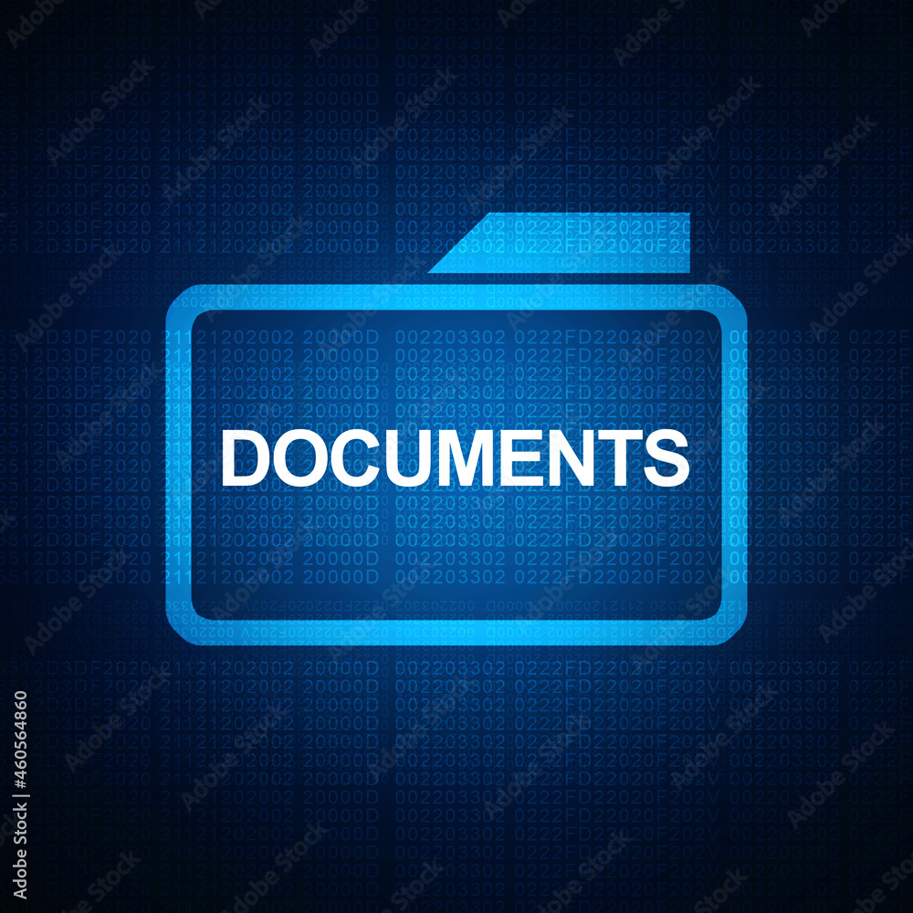 Poster 2d rendering folder with documents
