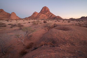 Fototapeta na wymiar Spitzkoppe, a tourist attraction in Namibia. Nature reserve in Namibia.