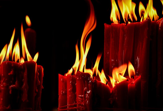  candle flame - Traditional Taiwanese temple 