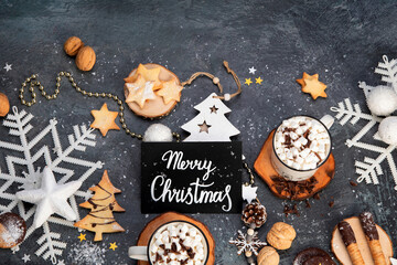 Christmas table setting with sweet treats.