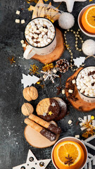 Christmas table setting with sweet treats.