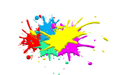Multicolored blots on a white background, illustration