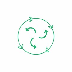 Clean ecology. Environmentally friendly area. Vector linear icon isolated on white background.