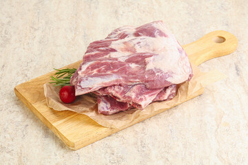 Raw pork ribs for cooking