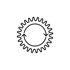 Gear line icon isolated on white background