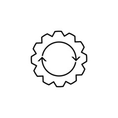 Gear line icon isolated on white background