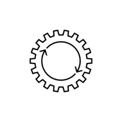 Gear line icon isolated on white background
