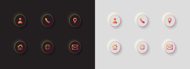 Business icons in neumorphic style