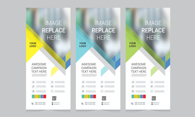 Roll up banner vector template