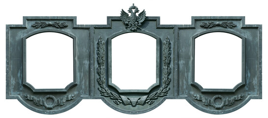 Bronze frame for paintings, mirrors or photo isolated on white background. Design element with...