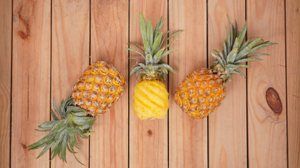 peeled nans on a wooden background