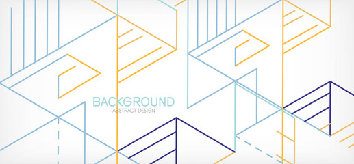 Abstract background. Color lines on white background. Linear abstract composition. Techno or business concept for wallpaper, banner, background, landing page