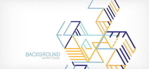 Abstract background. Color lines on white background. Linear abstract composition. Techno or business concept for wallpaper, banner, background, landing page