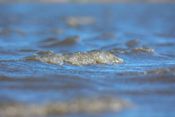 Blue water waves nature background