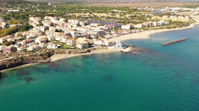 Plagette des falaises at Cap d'Agde, in Herault in Occitanie, France
