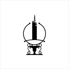 Candle Icon, Lit Candle Icon