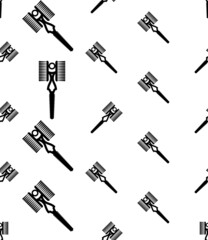 Hair Coloring Brush Icon Seamless Pattern, Hair Color Applicator Brush, Hair Painting