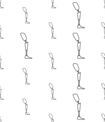 Prosthetic Leg Icon Seamless Pattern, Artificial Device Replacement Of Missing Human Leg