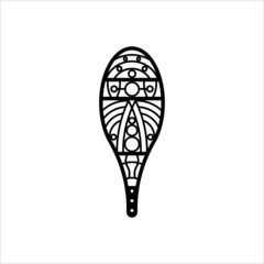 Traditional Snowshoes Icon, Winter Snow Equipment