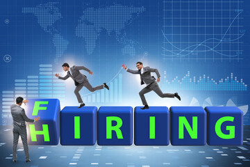 Hiring and firing concept with turning cubes