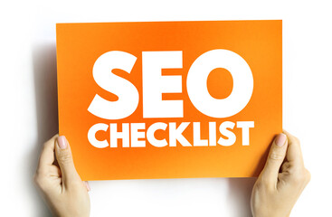 Seo Checklist text card, concept background