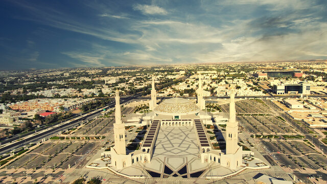 Aerial view of alain - Abu Dhabi waterfront. The United Arab Emirates