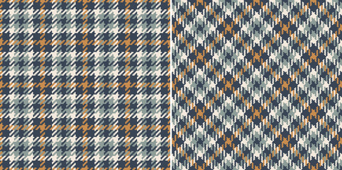 Check plaid pattern in grey, brown, beige. Seamless small abstract textured neutral Scottish tartan tweed vector for spring autumn winter dress, coat, jacket, skirt, other modern fashion fabric print.