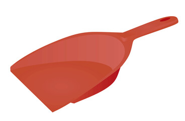 Red cleaning dustpan. vector illustration