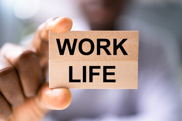 African American Man Holding Work Life Balance