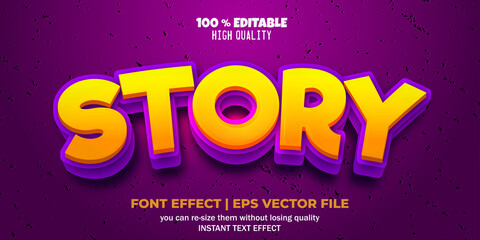editable font effect. story text style
