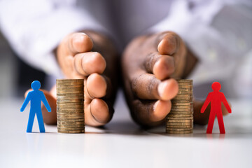 African American Hand Separating Money