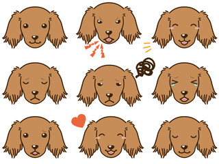 ダックスフンド（レッド）の表情顔アイコン