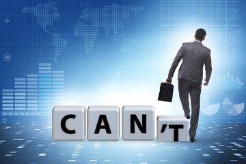 Fototapeta premium Determination concept with rotating cubes