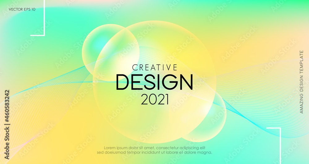 Poster abstract colorful mesh gradient background with lines for business, technology and banner design tem