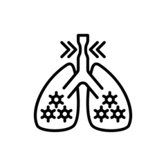 Dyspnea thin line icon. Modern vector illustration of shortness breathing in lungs.