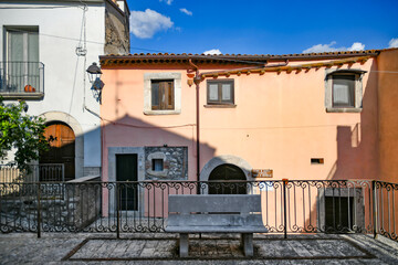 Fototapeta na wymiar An old house of San Lorenzello, a medieval town of Benevento province, Italy.