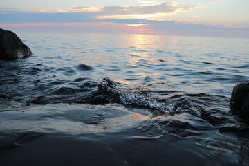 Naklejka premium sunset on the beach