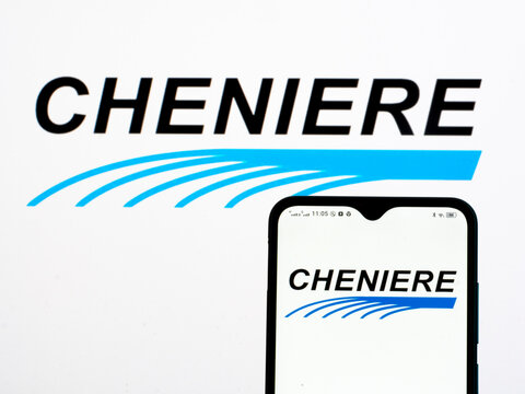 In this photo illustration Cheniere Energy, Inc. logo seen displayed on a smartphone