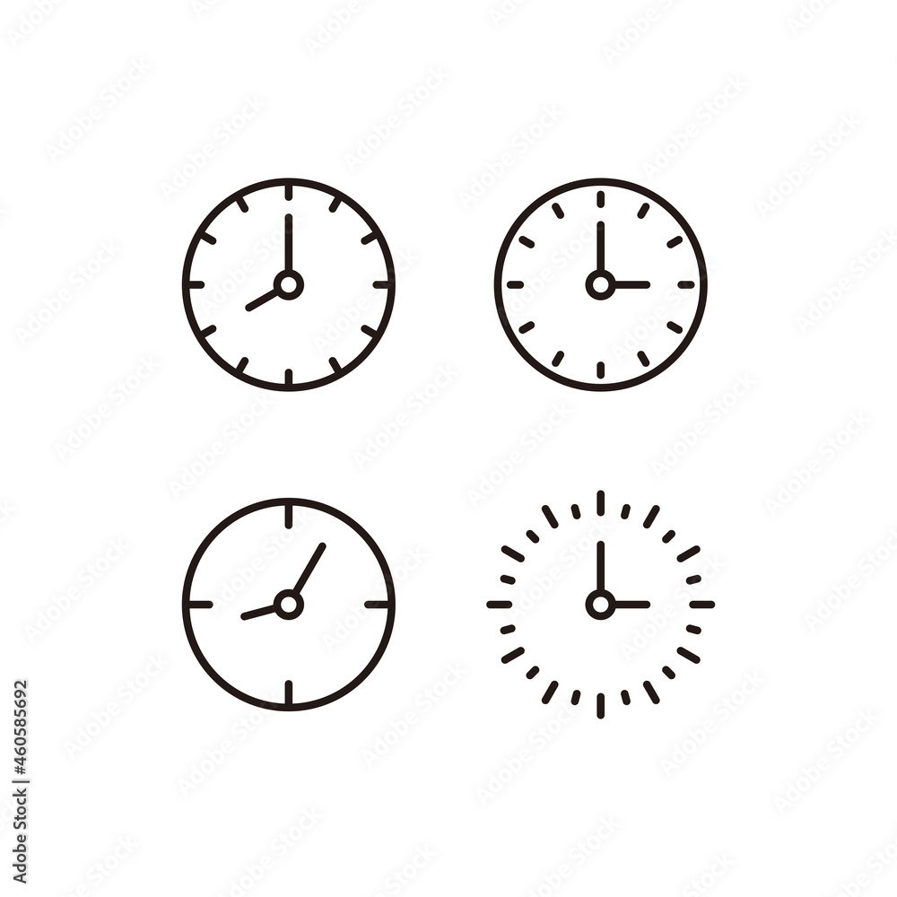 Poster set of simple clock icon illustration design, icon symbol collection with outlined style template ve