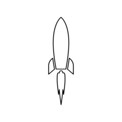 Rocket line icon isolated on white background 